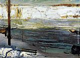 George Wesley Bellows Famous Paintings - Floating Ice